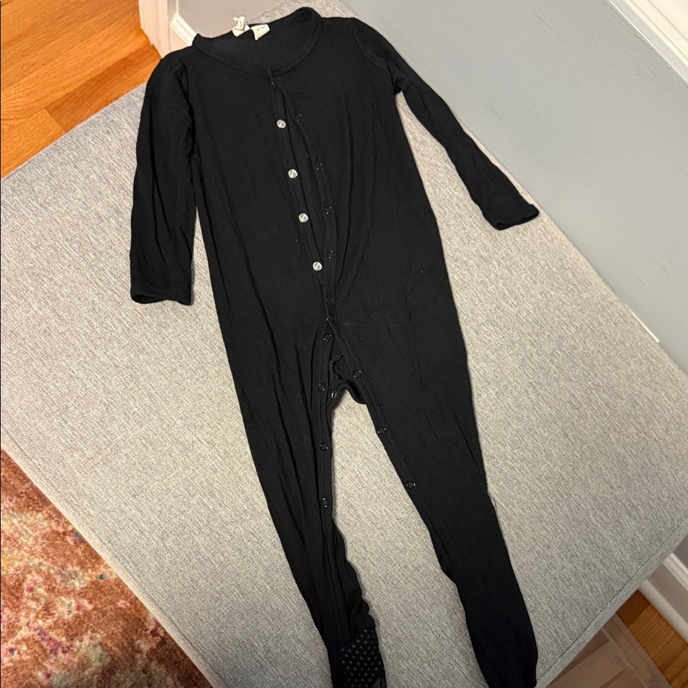 Black Button-Up Onesie kyte baby